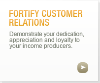 Fortify Customer Relations: Demonstrate your dedication, appreciation and loyalty to your current income producers.